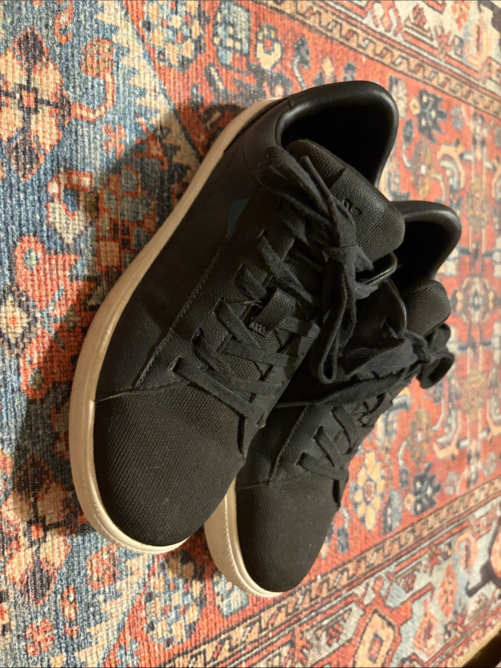 Vessi Black Sneakers with White Soles